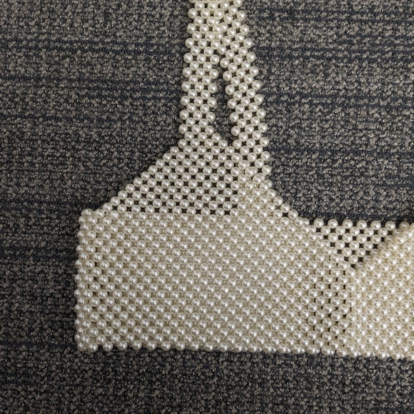 Faux Pearl Beaded Crop Top - Picture 2 of 10